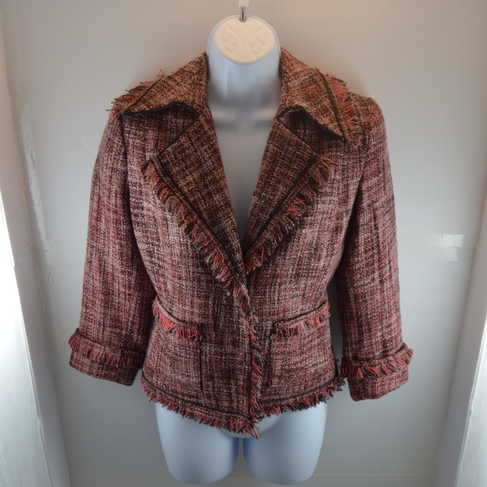 NEW YORK & COMPANY Fringe Tweed Blazer